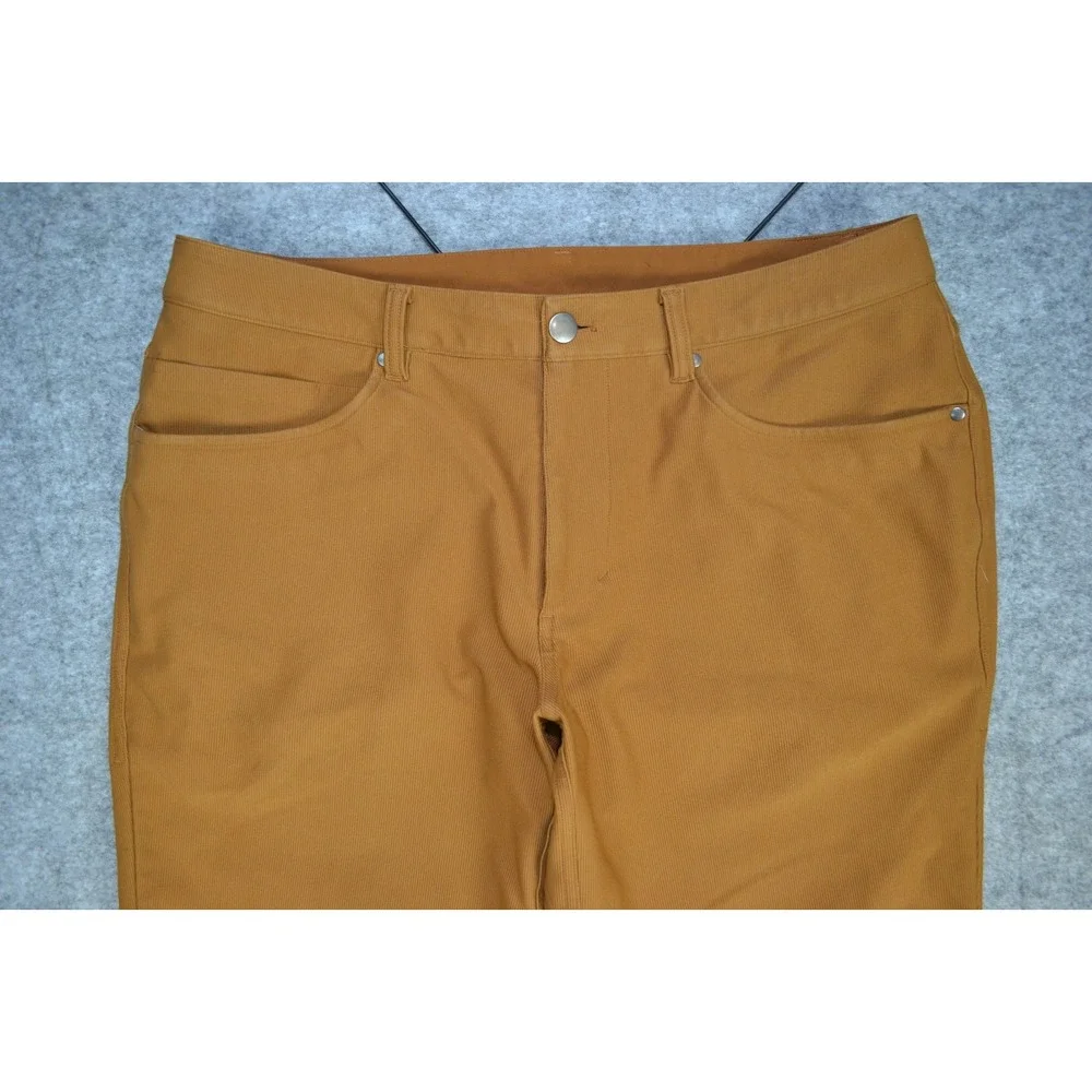 Lululemon Crop Pant Mens Sz 33 (33x30) Copper Brown ABC Relaxed Fit Cord Stretch